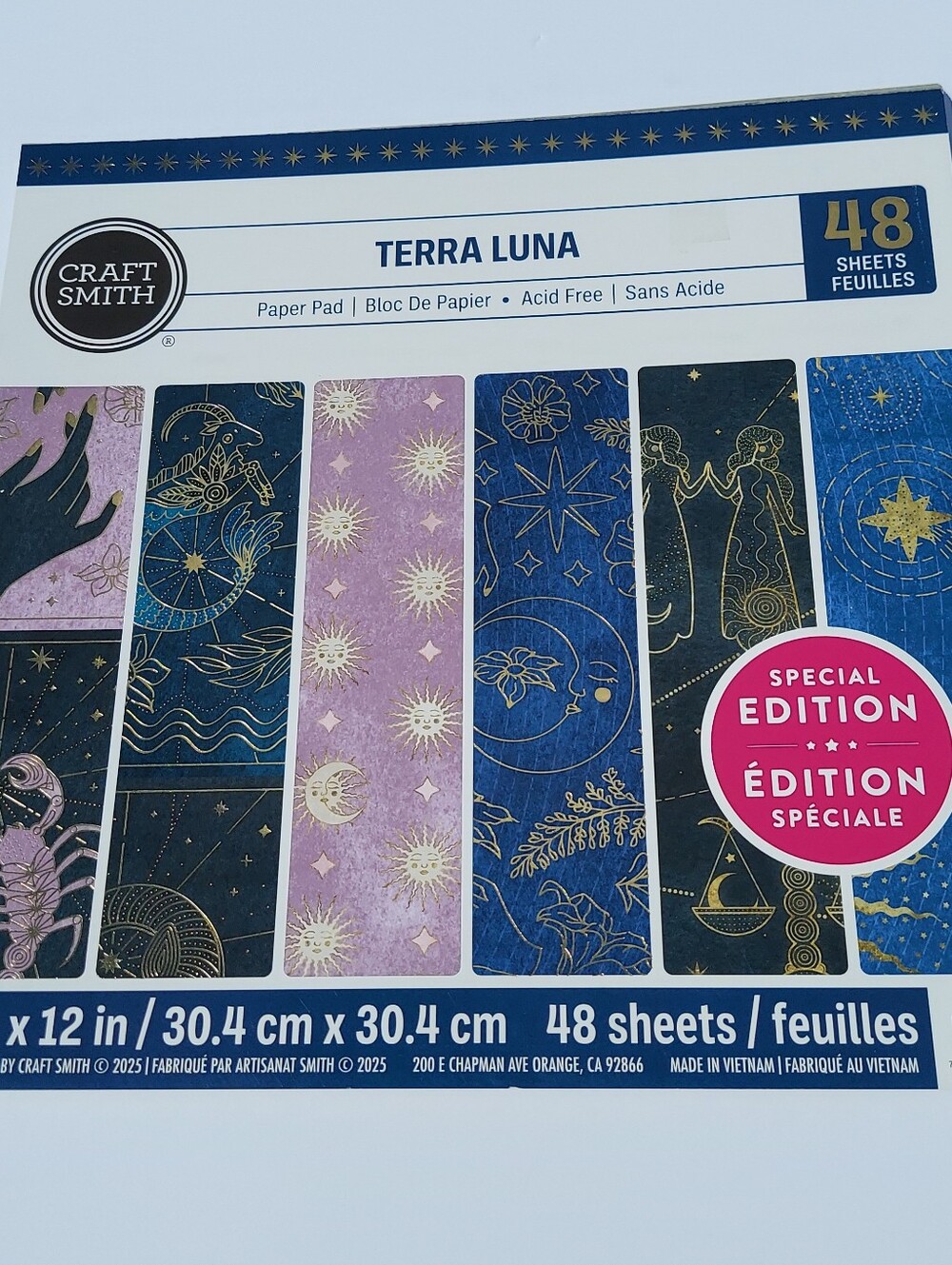 Craft Smith Terra Luna Decorative Paper Pad - Cosmic Blue & Lavender